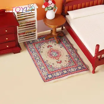1:12 Miniatiūriniai Lėlių Turkijos Kilimų Grindų Kilimėlis Grindų Kilimas Viršelio Modelio Miegamąjį, Vonios Kambarį Dekoro Žaislas