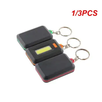 1/3PCS Nešiojamas Mini COB LED Keychain Žibintuvėlis Raktų Grandinės paketų prižiūrėtojų raktinę Šviesos Lempos Su Karabinai Kempingas, Žygiai, Žvejyba