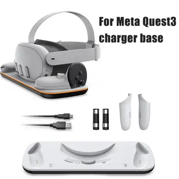 1 Set Meta Quest3 VR laisvų Rankų įranga Kroviklis Bazės 5V-2600MA Dual Valdytojas Kontaktai Įkroviklio Stovas Rankena Baterijos Dangtelio Pakeitimo