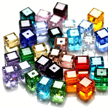 100VNT 2mm Cube Crystal Stiklo Prarasti Karoliukai Papuošalai 