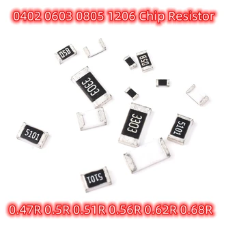 100vnt SMD 0402 0603 0805 1206 Chip Resistors 95.3 K 124K 140K 196K 210K 499K būti 0,47 Ohm R 0.5 R 0.51 R Skirti 0,56 R 0.62 R 0.68 R 1% Tikslumas