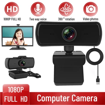 1080P HD Kompiuterio Kamera su integruotu Mikrofonu Live Transliacijos Internetu, Fiksuotas Fokusavimas, be mašinistų valdoma Plug and Play Kamera HD