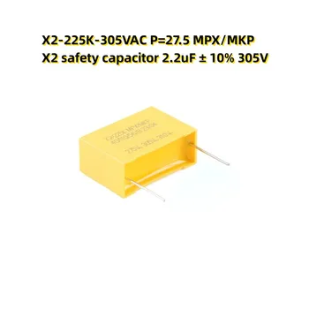 10VNT X2-225K-305VAC P=27.5 MPX/MKP X2 saugos kondensatorius 2.2 uF ± 10% 305V