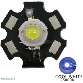 10VNT šaltai Balta 3W High Power LED Granulių Spinduolis DC3.6-3.8 V 700mA 160-180LM 25000K - 30000K su 20mm Star Platine Heatsink