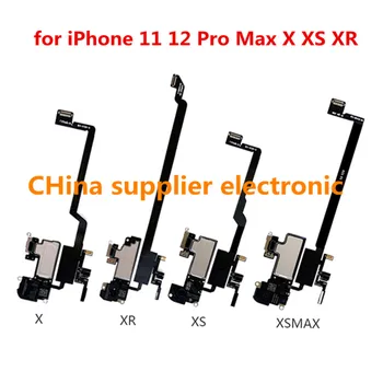 10vnt Ausinės Flex Cable for iPhone 11 12 Pro Max X XS XR Garso Garsiakalbis Ausinių Rankų įrangos atsarginės Dalys