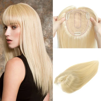 12x13cm Tiesiai Žmogaus Plaukų Topper Su Kirpčiukais Moterų Europos Nematomas 3D Plaukų Toupee Įrašus Plaukų priauginimas Hairpiece