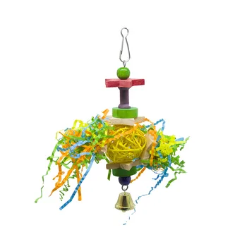1PCS Papūga Žaislas Paukščiui Žaislas Pentagram Piešimo Žolės Rotango Kamuolys Bite String Žolės Šilko Popieriaus Bite Ašarojimas Žaislas Naminių Paukščių