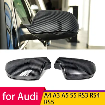 2 Kainomis ABS Aukštos Kokybės galinio vaizdo veidrodis Bžūp Anglies Pluošto Atrodo Veidrodžio Dangtelis Audi A3 8P A4 A5 B8.5 S5 RS3 RS4 RS5