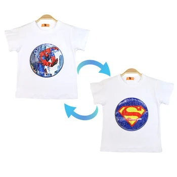 2024 m. Vasaros Berniukai, T-marškinėliai, Drabužiai, 1 Gabalas Blizgančiais Pakeisti Grafika Medvilnės Mada Vaikams Super Herojus žmogus-Voras Vaikai Viršūnės