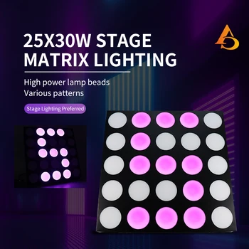 25x30W RGBW užrakto matricos šviesos DMX512 etapo poveikį apšvietimas tinka DJ disco šalys, šokių grindys ir Kalėdų decorat