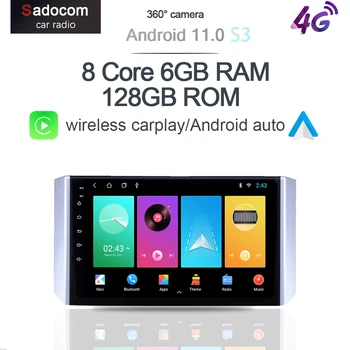 360 Panoraminis Fotoaparatas Carplay 6G+128G Android 10.0 Automobilio DVD Grotuvas GPS WIFI Bluetooth RDS Radijo 