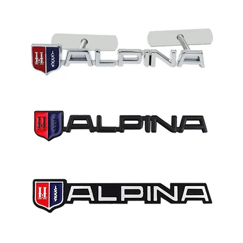 3D Metalo Automobilių Lipdukai Lipdukai Priekinis Dangtis Grotelės Emblema BMW ALPINA Logotipo Raidė M3 M5 M6 X1 X3 X5 X6 E46 E39 E60 E90 E60 F10 F30