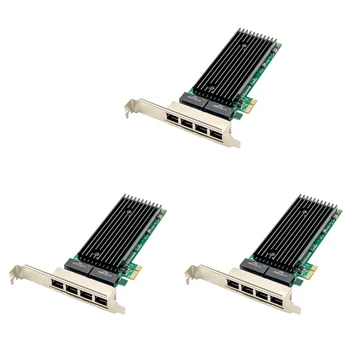 3X PCI-E 4 Port RJ45 Serverio, 1X Pcie X1 82576 Chip 10/100/1000Mbps Lan Quad Port Server Gigabit ethernet Tinklo plokštė
