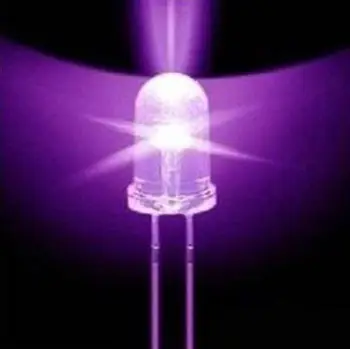 50pcs F5 5mm Turas Ultra Violet LED UV 390-395nm Raudonos Lempos
