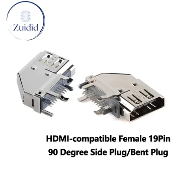5vnt/1pc HDMI suderinamus Moterų A Tipo Jungtis 19Pin 90 Laipsnių Pusėje Plug/Smilgos Kištukas Jack Lizdas Display Port HD Sąsaja