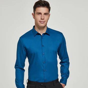 6XL ilgomis rankovėmis marškinėliai vyrams 2023 Pavasarį ir Rudenį Naujų stiliaus gryno spalvos šilkiniai, lieknėjimo, ne-lyginimo, verslo ir laisvalaikio