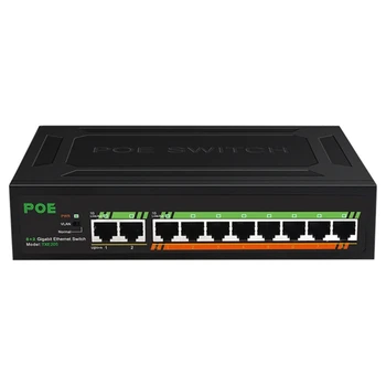 8-POE-Port+ 2-Uplinks Visą Gigabit Ethernet PoE-Tinklų Platus Didelės Galios PoE Uosto 1000Mbps
