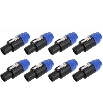 8 Pack Garso Kabelio Adapteris Jungtis, 4 Polių Garso Garsiakalbio Plug Twist Lock Compatiable su Speakon NL4FC, NL4FX, NLT4X
