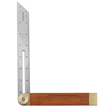 9 Colių Kampo Liniuote, medžio Rankena Reguliuojamas 0-20cm Matavimo Įrankis W/ Fiksavimo Sagtimi Medienos apdirbimo Staliaus Įrankiai