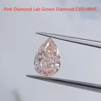 AEAW IGI 1ct Rožinė, širdies ir KRAUJAGYSLIŲ HPHT Laboratorijoje Auginami Diamond Palaidi Deimantų Kriaušių Supjaustyti VS-VVS Aiškumo Deimantų Papuošalai