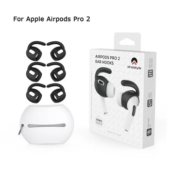 AhaStyle 3 Poros Ausų Kabliukai AirPods Pro 2 Anti-Slip Ausinių Apima Eartips + Silikoninis Dėklas, skirtas Apple AirPods Pro 2 Priedas
