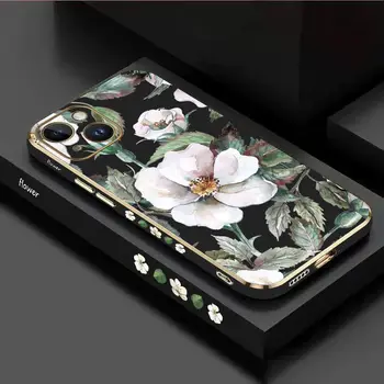 Aliejaus Tapybai Orchidėja Prabanga Apkalos Telefono dėklas Skirtas iPhone 14 13 12 11 Plus Pro Max Mini X XR XS SE2020 8 7 6 6S Plius Padengti
