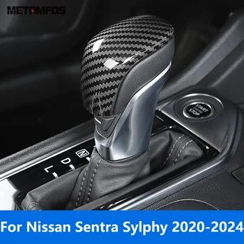 Automobilių Aksesuarai Nissan Sentra Sylphy 2020 2021 2022 2023 2024 Interjero Anglies Pluošto Pavarų Perjungimo Rankenėlę, Galvos Dangtelis Dangtelis Apdaila