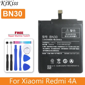 BN30 Baterija Xiaomi Redmi 4A Hongmi 4A Bateria 3030mAh Sekimo Numerį