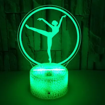 Baleto 3D Naktį Šviesos, Miegamojo USB LED 3D Optinė Iliuzija Lempos Gilrs Kambario Dekoro Gimtadienio, Kalėdų Dovana Nighdn naktinė lempa
