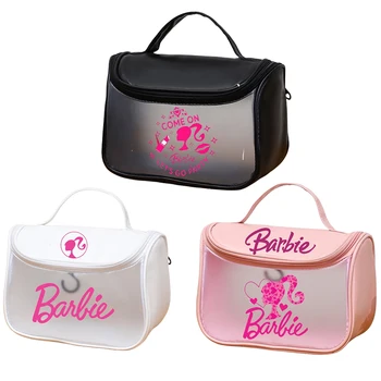 Barbie Pink Šalis Kosmetikos Krepšys Moterų Kawaii Animacinių Merginų Nešiojamų Skaidrus Pečių Krepšiai, Rankinės Dėklas Atveju Moterims, Dovanos