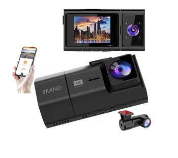 Brūkšnys Cam 4K Ultra HD (3840*2160P Vaizdo Įrašymo Priekinė Kamera Su Gps, Wifi, Automobilių Dvr Car Black Box GPS Tracker