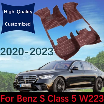 Custom Oda Automobilių Kilimėliai Mercedes Benz S Klasės 5 Sėdimos Vietos W223 2020 2021 2022 2023 Automobilių Kilimų Kilimėlių Pėdų Pagalvėlės