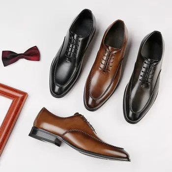 Custom Prabangos Britų Stiliaus Vyrų Suknelė, batai oksfordo natūralios Odos vyriški Slip-on Didelis Dydis Office Batai
