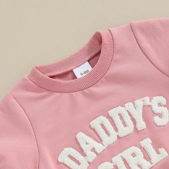 Daddys Mergina Bamblys Kūdikių Mergaitės Trumpi Laiškas Spausdinti Marškinėlius (T-shirt Viršuje Šortai Vasarą 2vnt Komplektai
