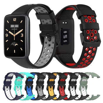 Dviejų spalvų Silikono Dirželis Xiaomi Mi Juosta 7 Pro Kvėpuojantis Watchband Apyrankės Apyrankės