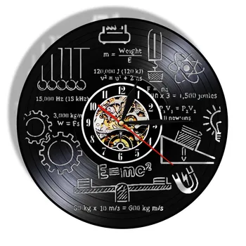 Fizikos E=mc2 Reliatyvumo Teorija Vinilo Įrašas Sieninis Laikrodis Mokslas iš Naujo apibrėžė Įrašyti Laikrodis Mokytojas Mokykloje, Klasėje Meno Dekoro