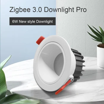 GLEDOPTO Zigbee 3.0 Smart Vandeniui Lubų Downlight Pro 6W RGB/WW/CW Suderinama su Centru Tuya APP RF Nuotolinio Valdymo Balsu