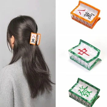 Geometrinis Acetatas Mahjong Plaukų Letena Asmeninį Patraukti Įrašą Animacinių Filmų Ryklys Įrašą Acto Rūgšties Šukuosena Aikštėje Plaukų Įrašą Moteris