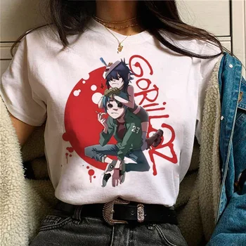Gorillaz Tee moterims dizaineris marškinėliai moteriška harajuku Japonų manga drabužiai