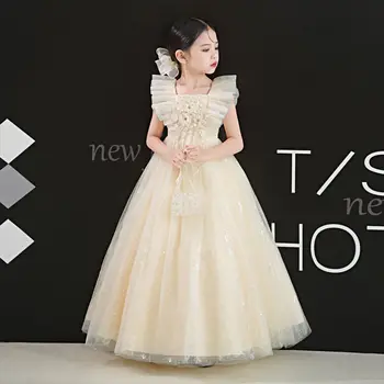 Gėlių Mergaičių Vestuves Suknelė Elegantiškas Mergina China Gala Ilga Suknelė Vaikų Duobute Gimtadienio Princesė Kostiumas Paauglių Vestidos
