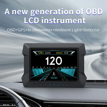HGDO Universaliųjų Automobilių HUD Ekranas Skaitmeninis GPS Smart Spidometras OBD2 Head Up Display Greičio Signalas priekinio Stiklo Kuro Slėgio Testeris