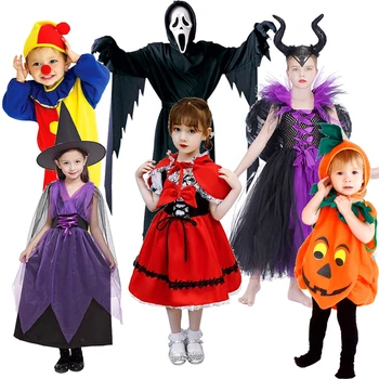 Halloween Kostiumai Moliūgų Cosplay Kostiumų Kūdikių Berniukų, Mergaičių Bamblys Vaikas Moliūgų Spausdinti Rankovių Romper Jumpsuits Šalies Drabužių