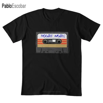 House Muzikos marškinėliai dj deejay edm elektroninės šokių muzikos grupė juostos kasetės vintage retro senosios mokyklos oldies elektroninių