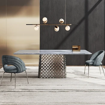 Italijos šviesos prabangių stalo natūralaus akmens prabanga akmens modernus aukštos klasės vila baldai