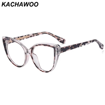 Kachawoo moterų cat eye akiniai stabdžių mėlyna šviesa tr90 acetatas optiniai akinių rėmeliai moterų mados Europos stiliaus leopard aišku