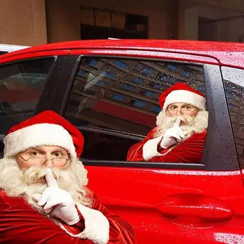 Kalėdų Automobilio Lango Lipdukas PVC Santa Claus Automobilio Langą Lipdukai, Juokinga, Lipnios Kalėdų Automobilių Papuošimai Vandeniui