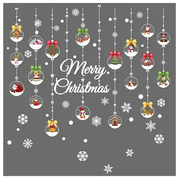 Kalėdų Sienos tvirtai laikosi lipnios mielas Santa Claus snaigės sienų lipdukai Vaikams Kambariai Naujųjų Metų Kalėdų Langų Dekoro
