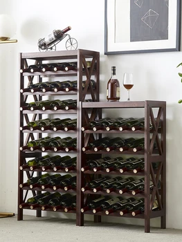 Kambarį vynuogių vyno stovas, namo, medžio masyvo vyno display rack, grindų montuojamas ekranas stovo