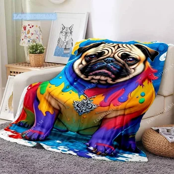 Klaidas šuo antklodė minkšta gyvūnų plona antklodė dovana sofa-lova lapas automobilių pietūs Stovykla lova mesti antklodę iškylą antklodė