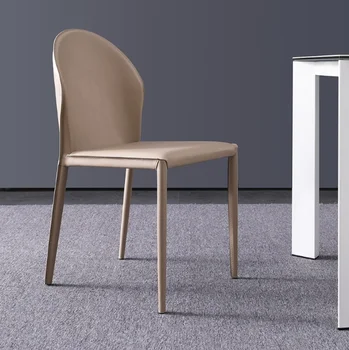 Kremas stiliaus italų stiliaus meno valgomojo stalas, kėdės atkaltės, minimalistinio dizaineris smulkūs namų apyvokos balno oda kėdė